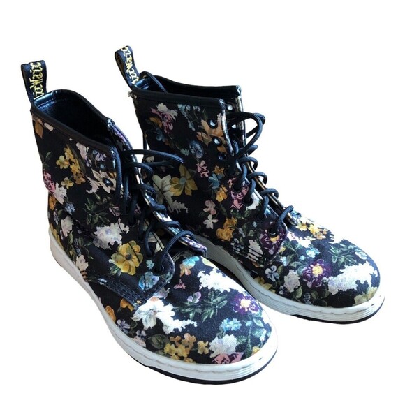 Doc Martens High Top Floral Canvas Sneaker Size 7 High Tops - Picture 1 of 11